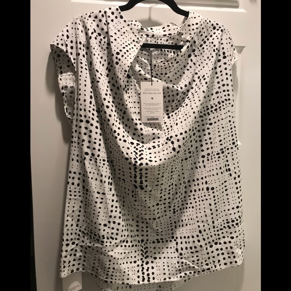 MM LaFleur Cristeta Blouse in Dot Print